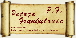 Petoje Frankulović vizit kartica